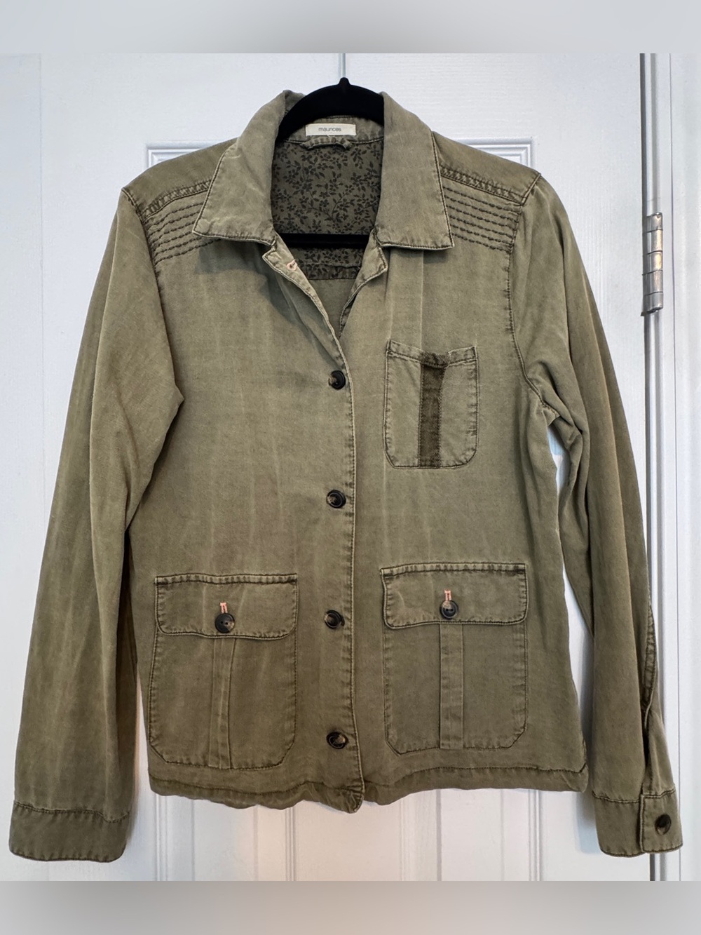 Light Olive Utility Jacket - Classic Casual. Maurices brand.
